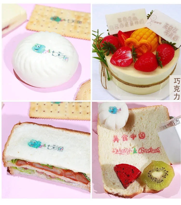 Mbrush Mini Portable Pattern Printer Handheld Color Inkjet Printer Tattoo Printer Cake Macaron Coffee DIY Pattern Printing