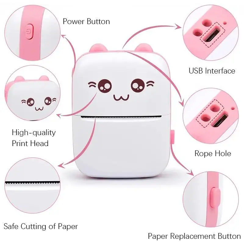 C9 MINI Portable Thermal Printer Wireless Label Memo Machine 200dpi Bluetooth Inkless Pocket Printer Phone Notes Printing Paper