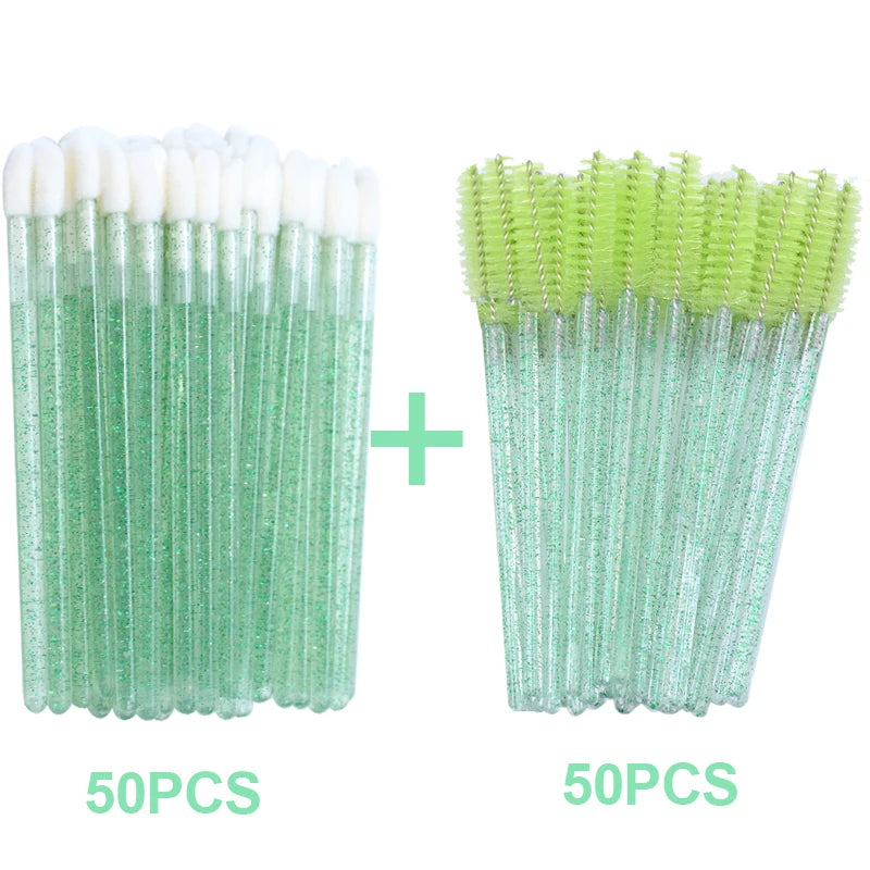 Disposable Lip Brushes Eyelash Mascara Wands 2 In 1 Bundle Sale Lipstick Cotton Swab Lipgloss Brush Makeup Tools Applicators