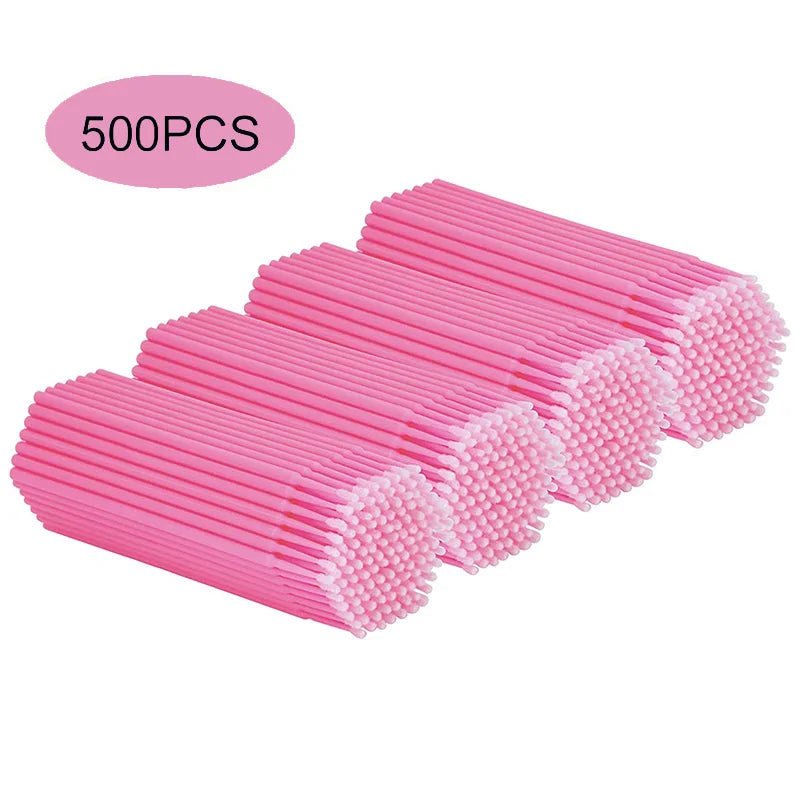 500pcs/lot Disposable Applicator Micro Brushes for Eyelash Extension Lash Cleaning Brushes Lip Brush Sticks Makeup Tools