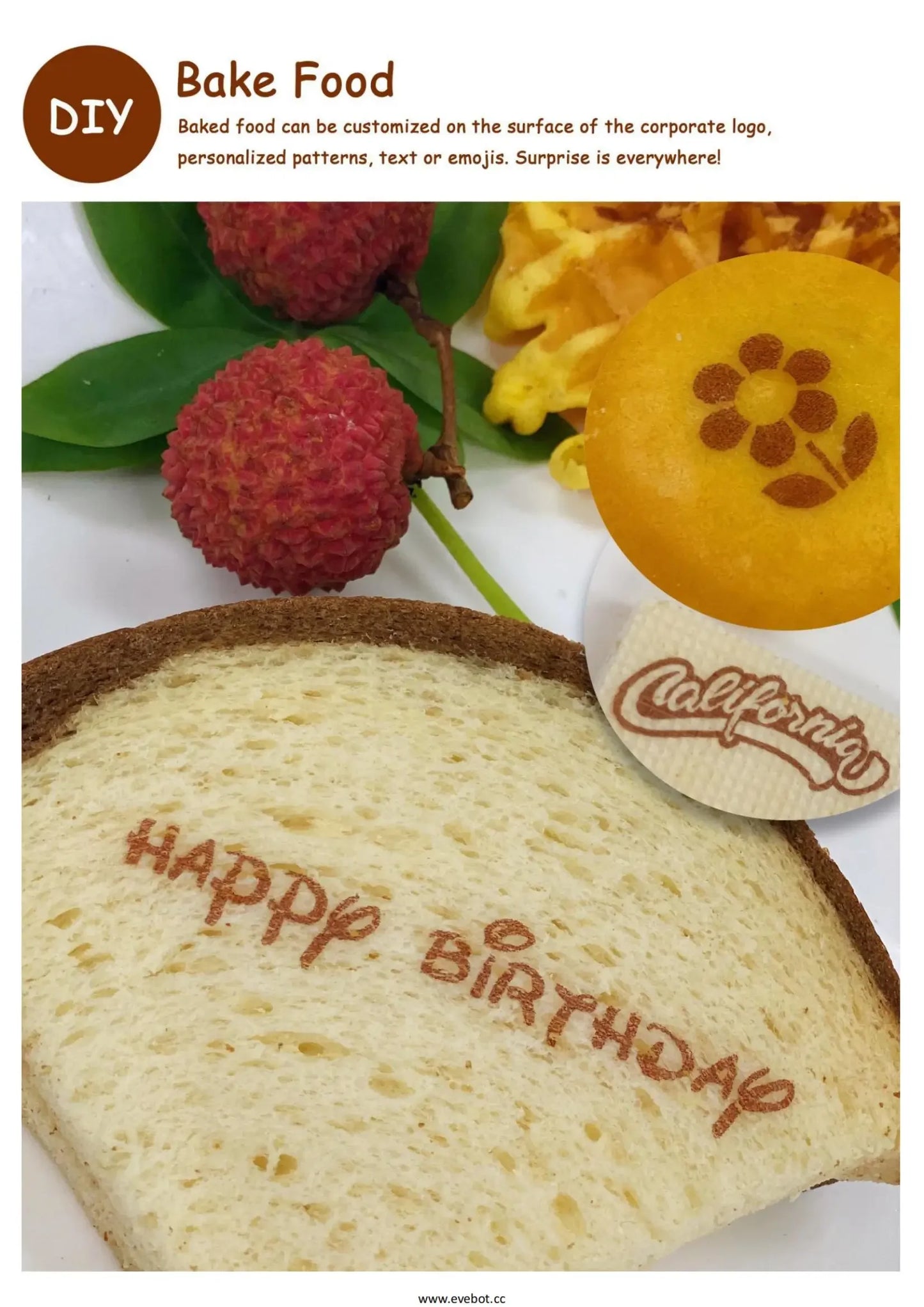 EVEBOT Printpen Food Ink Inkjet Printer Print Size 26*1000 MM Handheld HD Printing On Bread Coffee Milk Tea for Cafes Bakeries
