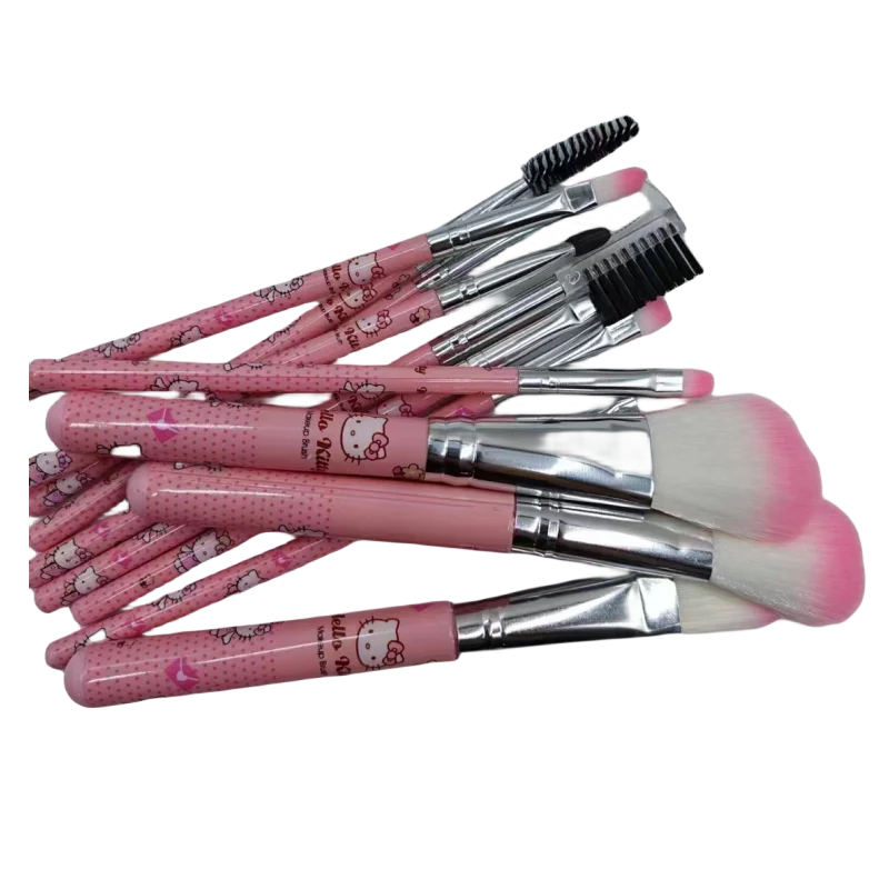 Sanrio Cartoon Hello Kitty and Coni Rabbit Makeup Tools 7-piece Beauty Brush Set Beginner Blush Eyebrow Lip Eyeshadow Brush