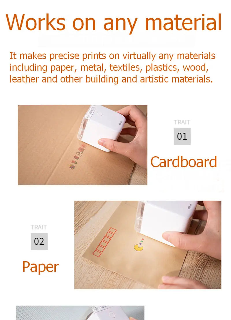 Mbrush Mini Portable Pattern Printer Handheld Color Inkjet Printer Tattoo Printer Cake Macaron Coffee DIY Pattern Printing