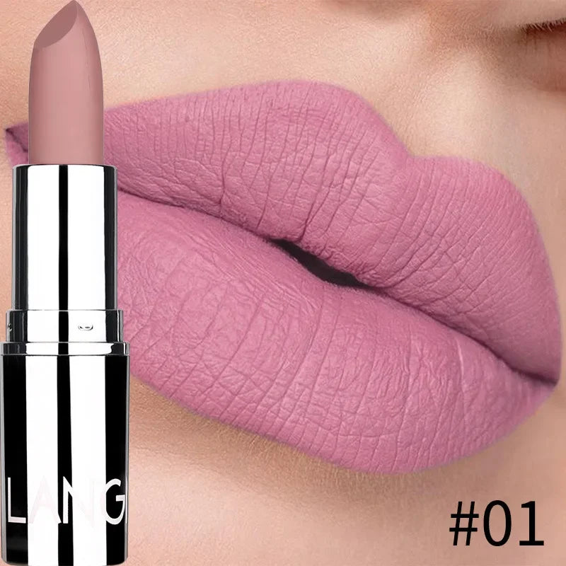 New Matte Lipstick 8 Colors Waterproof Long Lasting Velvet Sexy Non Sticky Moisturizing Solid Lipstick Lips Makeup Tools
