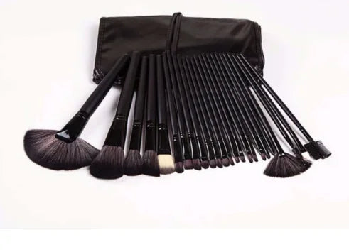 24 Pcs Female Professional Makeup Sets Cosmetics Brushes With Leather Bag Lip Brush Eye Shadow Brush Makeup Tools