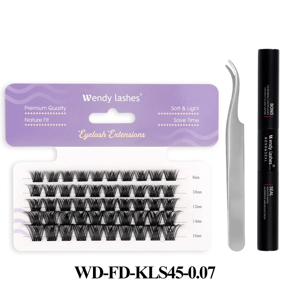 Lash Extension Kit 240pcs 30D/40D/60D/80D Bond and Seal Makeup tools DIY for gluing Lashes Gluing Glue Accessories DIY Lash KIT