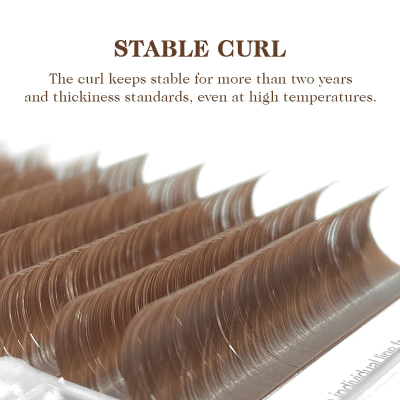 NATUHANA Caramel Colored Lashes Extension Individual Faux Mink Colour False Eyelashes Brown Teal Mocha Lashes For Makeup Tools