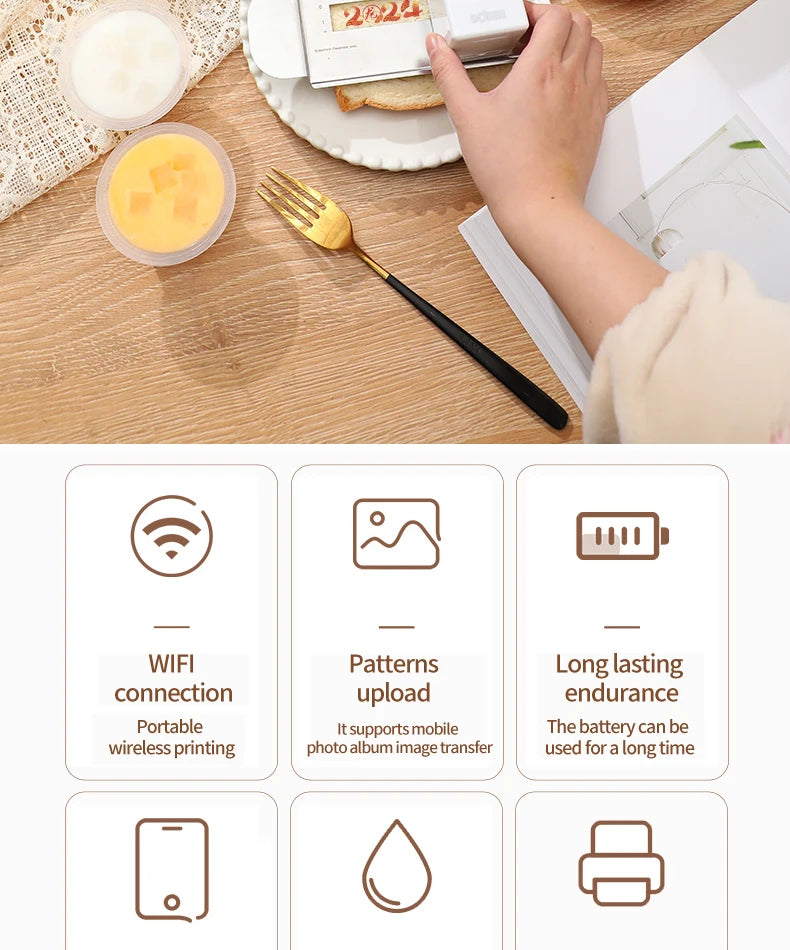 Food Coffee Printer Mobile Color Mini Handheld Printer Edible Ink Food Printing WIFI PrinCube Hand Inkjet
