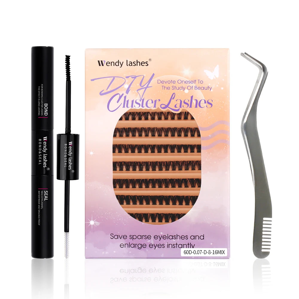 Lash Extension Kit 240pcs 30D/40D/60D/80D Bond and Seal Makeup tools DIY for gluing Lashes Gluing Glue Accessories DIY Lash KIT