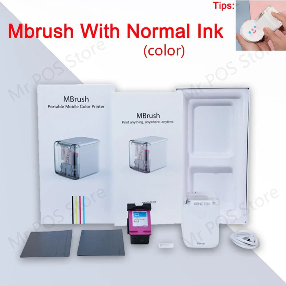 Mbrush Mini Portable Pattern Printer Handheld Color Inkjet Printer Tattoo Printer Cake Macaron Coffee DIY Pattern Printing