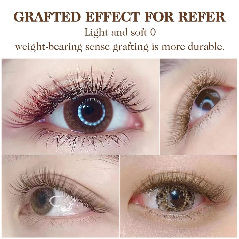 NATUHANA Caramel Colored Lashes Extension Individual Faux Mink Colour False Eyelashes Brown Teal Mocha Lashes For Makeup Tools
