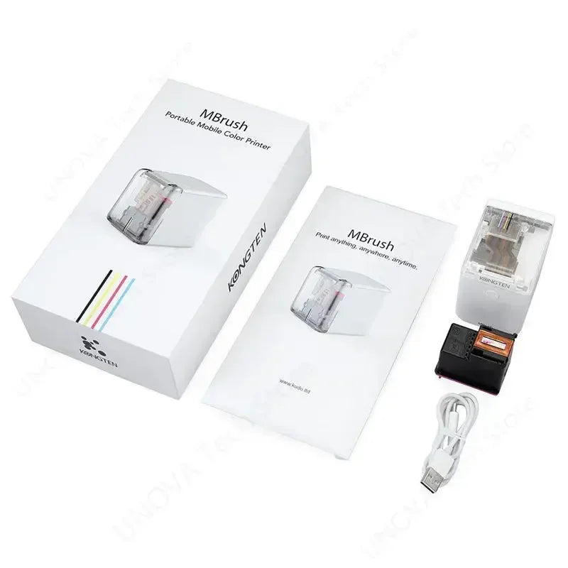 Mbrush Mini Portable Pattern Printer Handheld Color Inkjet Printer Tattoo Printer Cake Macaron Coffee DIY Pattern Printing