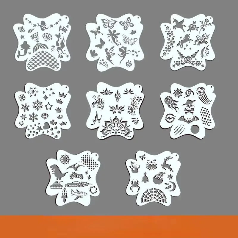 Face painting templates adults children professional body art reusable user-friendly party templates makeup tools template new