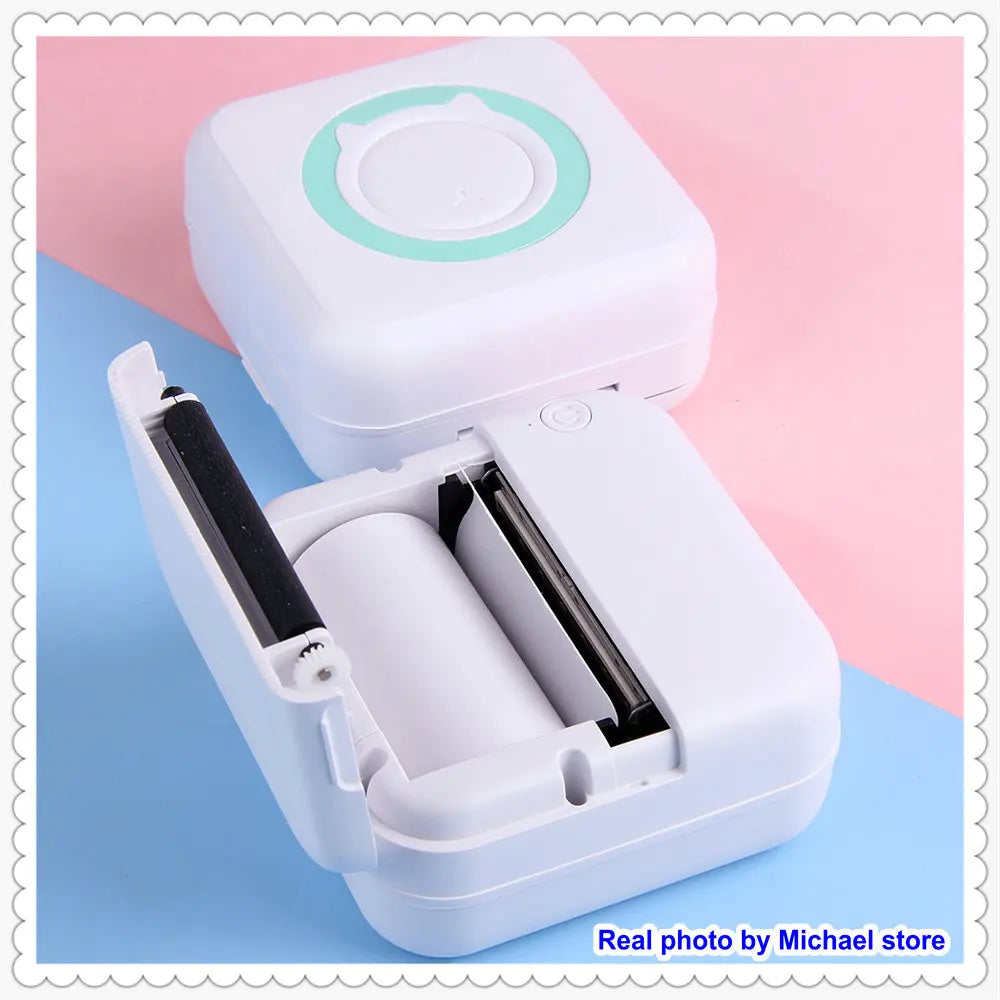 Portable Mini Thermal Printer Wirelessly BT 203dpi Photo Label Memo Wrong Question Printing With USB Cable Imprimante Portable
