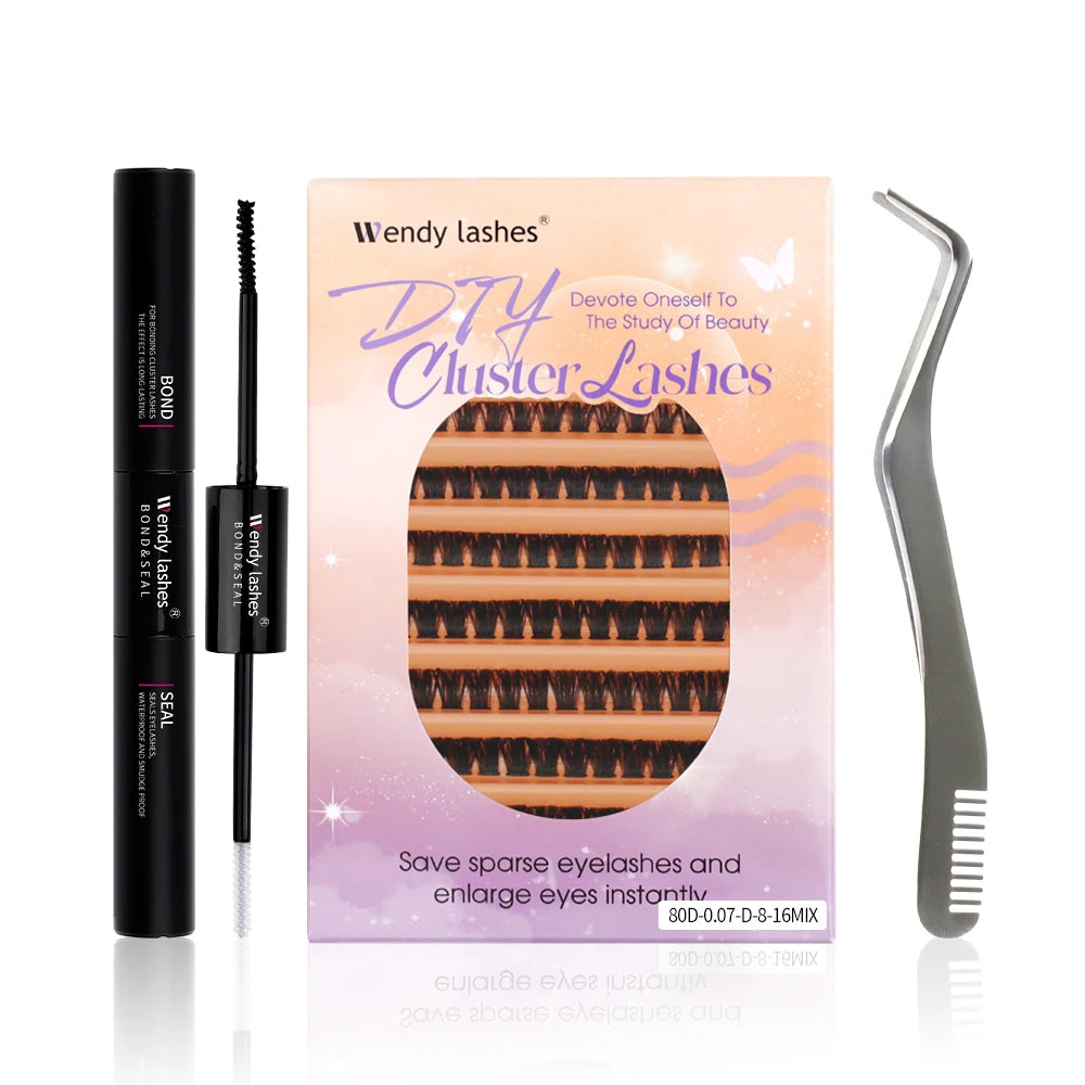 Lash Extension Kit 240pcs 30D/40D/60D/80D Bond and Seal Makeup tools DIY for gluing Lashes Gluing Glue Accessories DIY Lash KIT