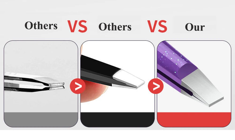 4 Styles Precision Eyebrow Tweezers Stainless Steel Fine Hairs Puller Flat Slant Tip Eye Brow Clips Hair Removal Makeup Tools