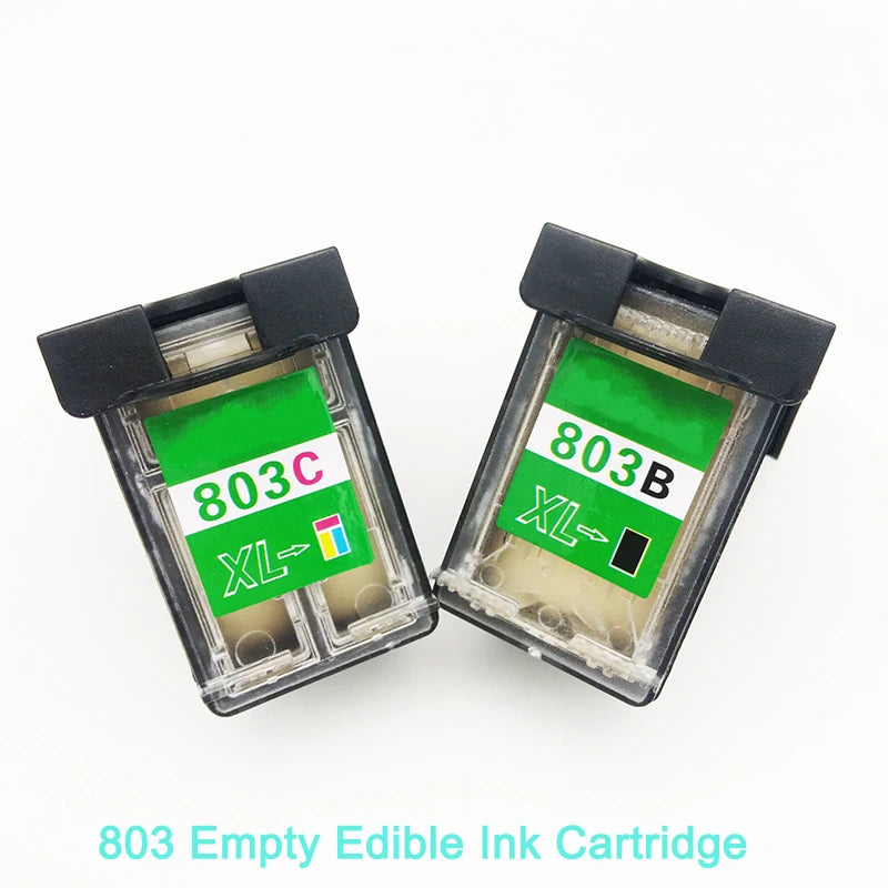 vilaxh HP803 Cartridge For Refillable Edibel Ink Cartridge For Coffee Printer For HP 803BK 803 Color