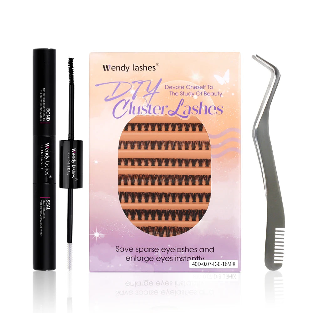 Lash Extension Kit 240pcs 30D/40D/60D/80D Bond and Seal Makeup tools DIY for gluing Lashes Gluing Glue Accessories DIY Lash KIT