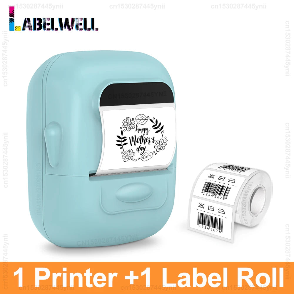 P50 Mini Portable Thermal Label Printer Similar as B1 B21 Marklife P50 E210 M110 Label Maker DIY Pattern Barcode QR Code Sticker