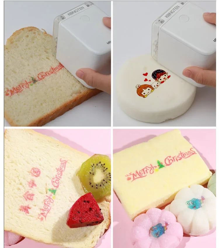 Mbrush Mini Portable Pattern Printer Handheld Color Inkjet Printer Tattoo Printer Cake Macaron Coffee DIY Pattern Printing