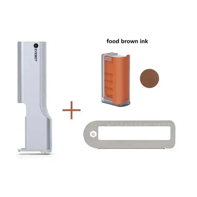 EVEBOT Handheld Food Inkjet Printer Edible Ink Print Range 26*100MM Portable Printpen DIY Custom Printing for Coffee Pattern