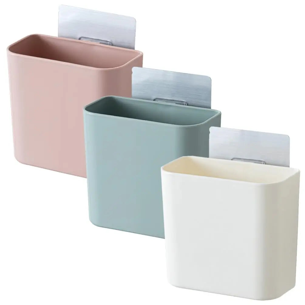 Bathroom Storage Box Wall Mounted Plastic Organizer Toothbrush Holder Makeup Tools Storage For Home Office
