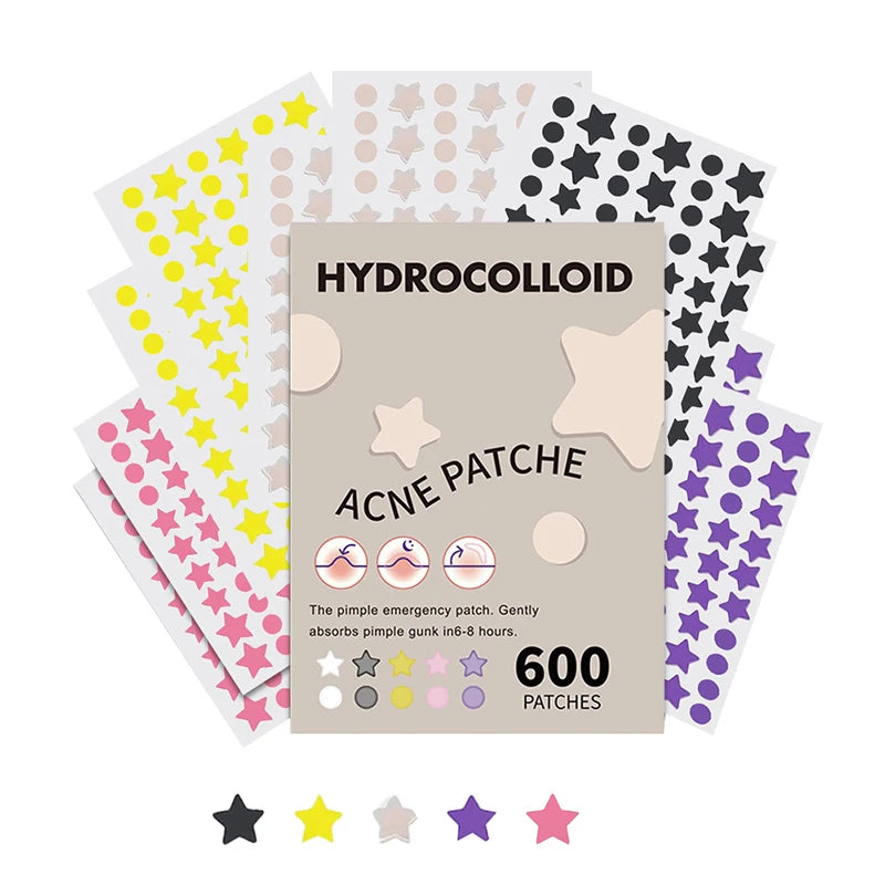 18-600pcs Star Pimple Patch Acne Colorful Invisible Acne Removal Skin Care Stickers Concealer Face Spot Beauty Makeup Tools