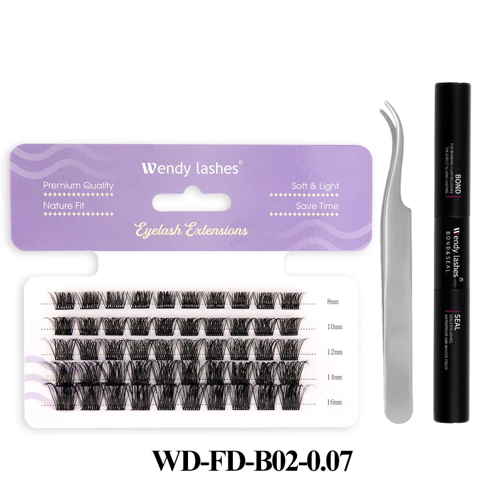 Lash Extension Kit 240pcs 30D/40D/60D/80D Bond and Seal Makeup tools DIY for gluing Lashes Gluing Glue Accessories DIY Lash KIT