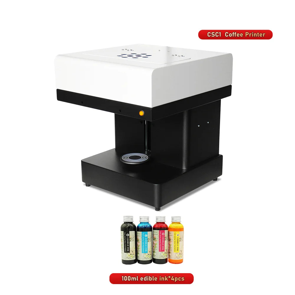 CSC1-4 CISS Coffee Printer Latte Coffee Printing Machine Automatic Beverages Food DIY Printing Photo on Coffee Edible Ink