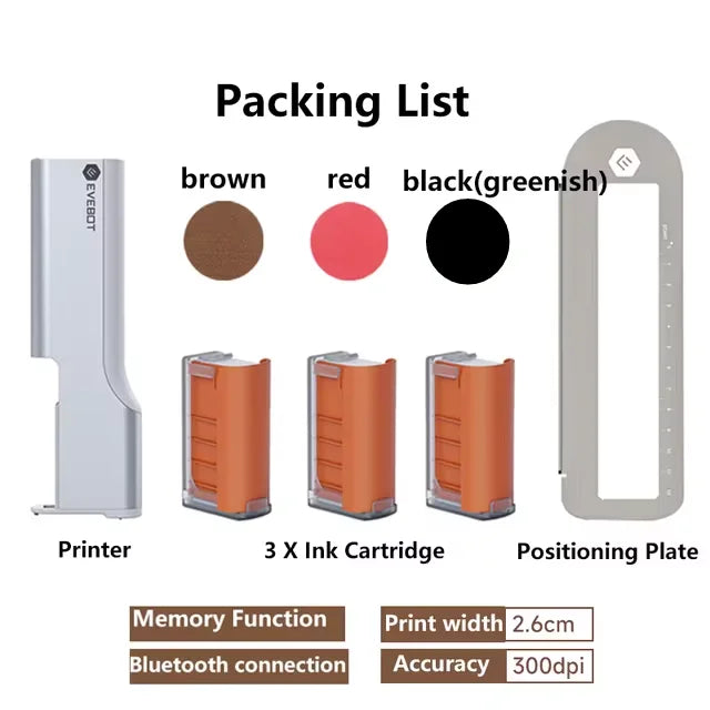 EVEBOT Handheld Food Printer PrintLab APP Print Range 26*100MM Coffee Pattern Portable Printpen DIY Custom Printing On Foodstuff
