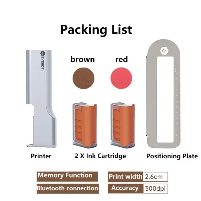 EVEBOT Handheld Food Printer PrintLab APP Print Range 26*100MM Coffee Pattern Portable Printpen DIY Custom Printing On Foodstuff