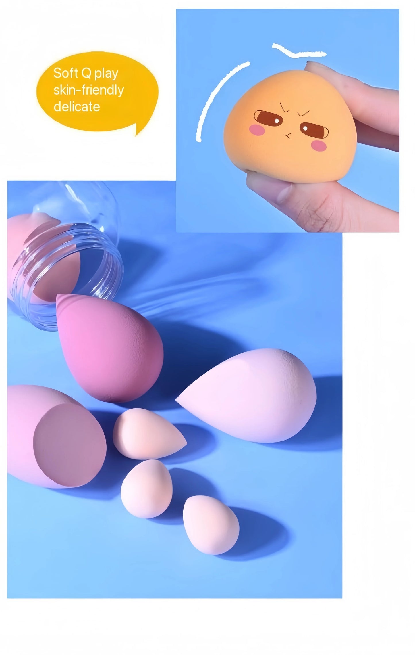Drift Bottle'S 7-Piece Beauty Blender Set Filling Puff 7Pcs Water Large Air Cushion BB CC Cream Makeup Tools Sponge Egg