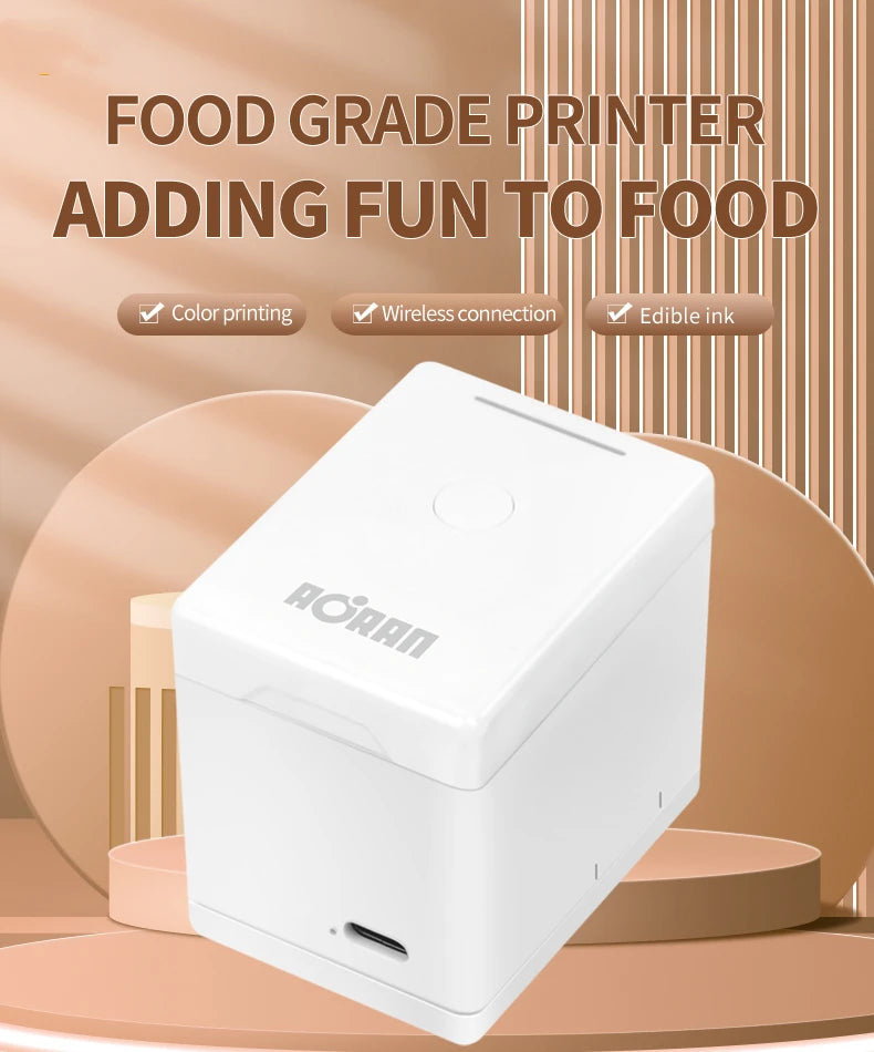 Food Coffee Printer Mobile Color Mini Handheld Printer Edible Ink Food Printing WIFI PrinCube Hand Inkjet