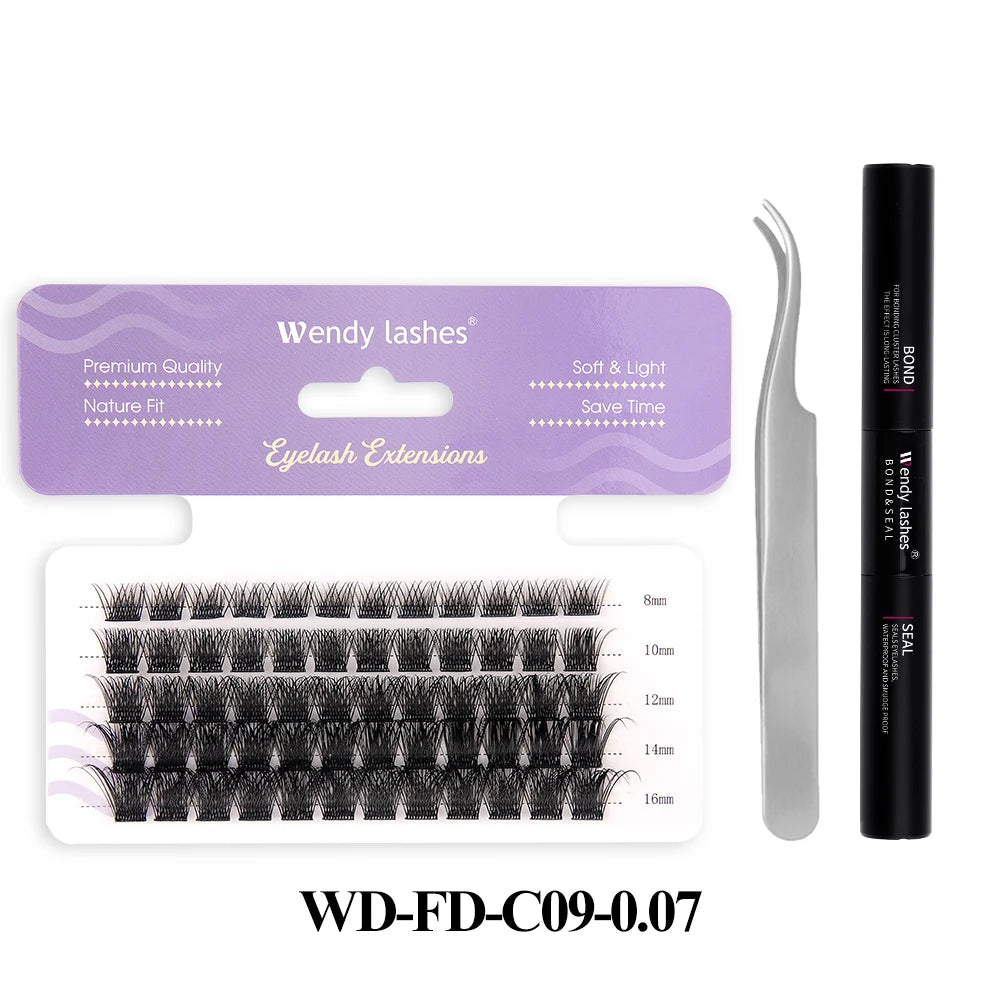 Lash Extension Kit 240pcs 30D/40D/60D/80D Bond and Seal Makeup tools DIY for gluing Lashes Gluing Glue Accessories DIY Lash KIT