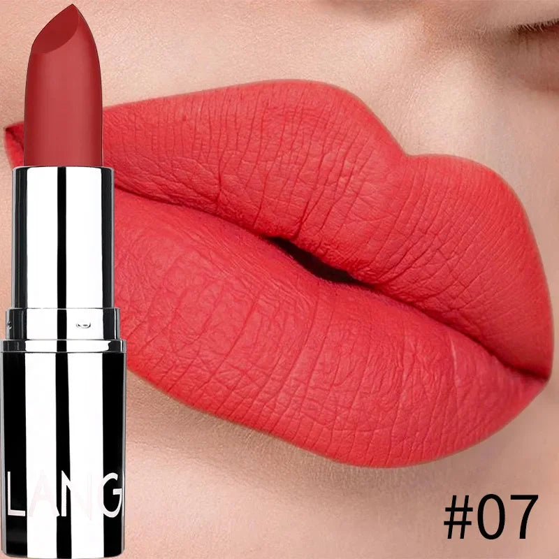 New Matte Lipstick 8 Colors Waterproof Long Lasting Velvet Sexy Non Sticky Moisturizing Solid Lipstick Lips Makeup Tools