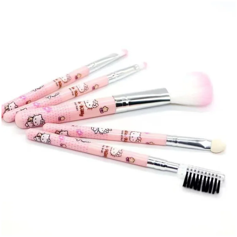 Sanrio Cartoon Hello Kitty and Coni Rabbit Makeup Tools 7-piece Beauty Brush Set Beginner Blush Eyebrow Lip Eyeshadow Brush