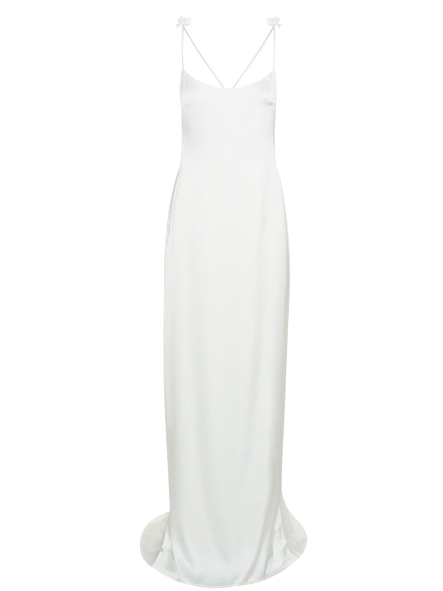 Puloru Elegant Flower Tassel Backless Long Dress Women Sleeveless Sling Wrap Party Pencil Dress Vintage Evening Night Vestidos