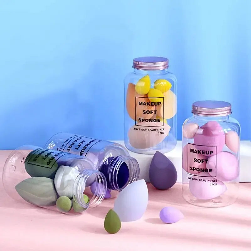 Drift Bottle'S 7-Piece Beauty Blender Set Filling Puff 7Pcs Water Large Air Cushion BB CC Cream Makeup Tools Sponge Egg