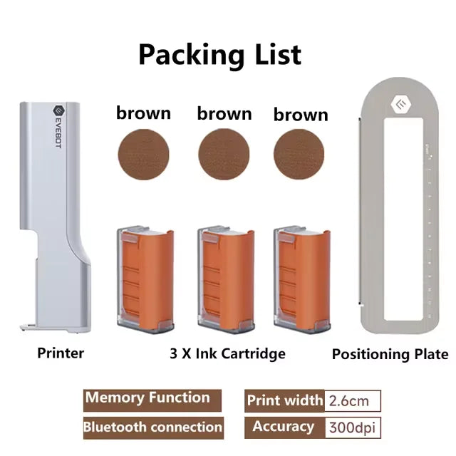 EVEBOT Handheld Food Printer PrintLab APP Print Range 26*100MM Coffee Pattern Portable Printpen DIY Custom Printing On Foodstuff