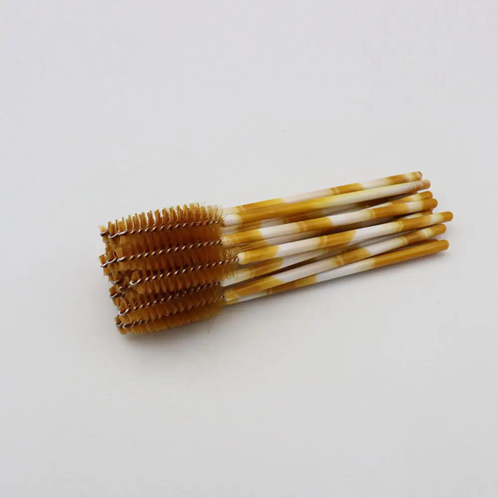 50pcs Professional Bamboo Handle Disposable Eyelash Brushes Eyebrow Extension Mascara Wands Applicator Women Female Makeup Tools