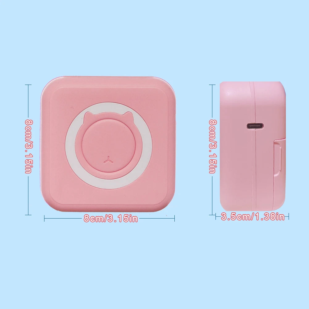 Portable Mini Thermal Printer Wirelessly BT 203dpi Photo Label Memo Wrong Question Printing With USB Cable Imprimante Portable