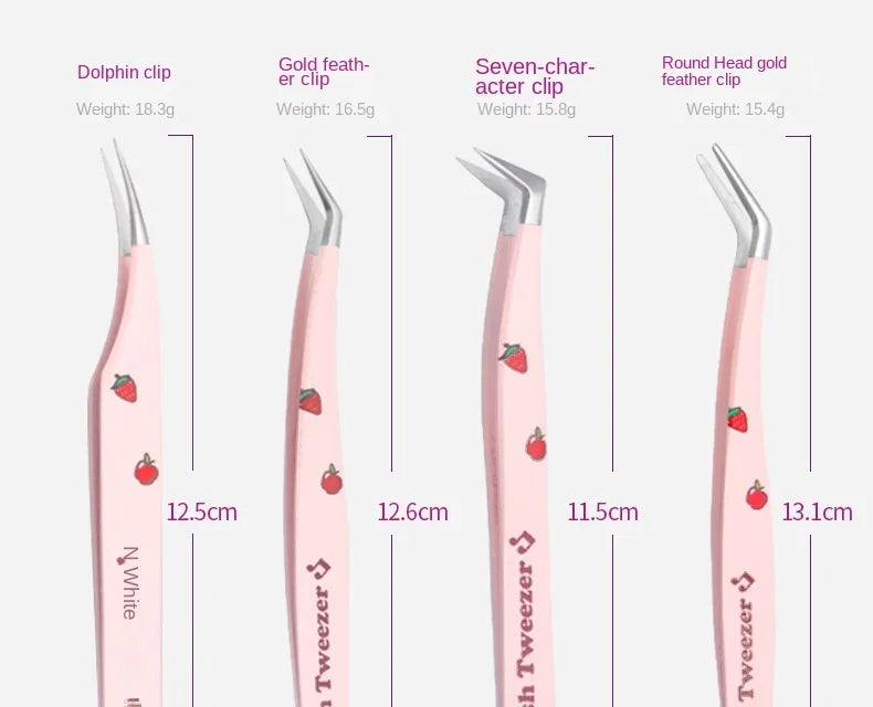 6 Types False Eyelash Tweezers Stainless Steel Anti-static Pincet Curved Strip 3D Lashes Extension Tweezer Makeup Tools