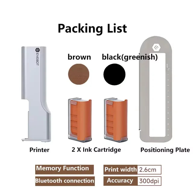 EVEBOT Handheld Food Printer PrintLab APP Print Range 26*100MM Coffee Pattern Portable Printpen DIY Custom Printing On Foodstuff