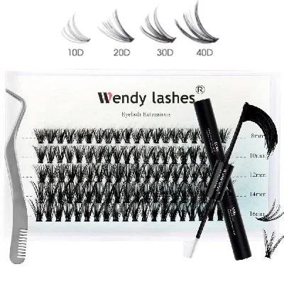 Lash Extension Kit 240pcs 30D/40D/60D/80D Bond and Seal Makeup tools DIY for gluing Lashes Gluing Glue Accessories DIY Lash KIT