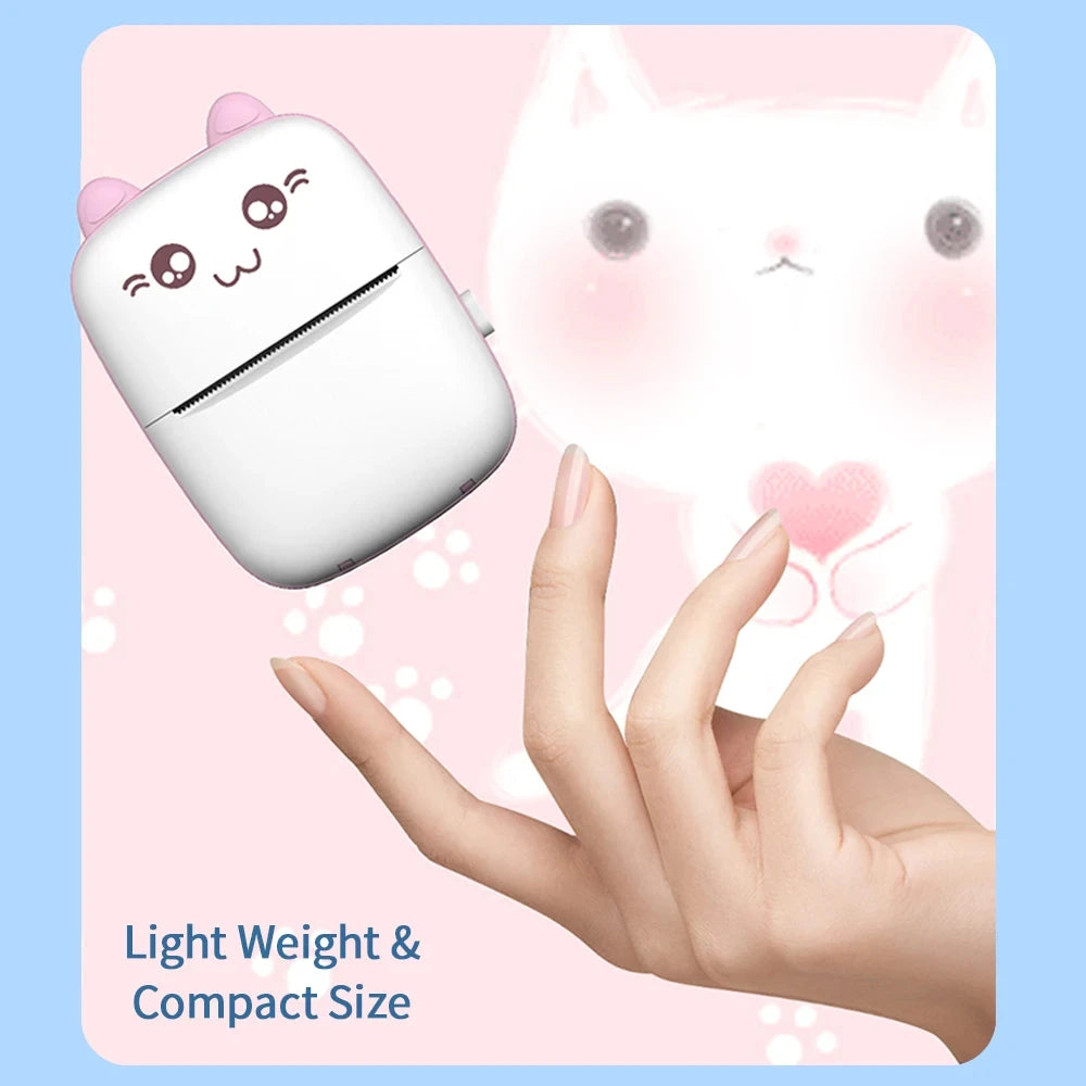 Mini 58mm Thermal Portable Printer BT Wireless 200dpi Mobile Label Photo Memo Wrong Question Printing USB Cable For Home No Ink