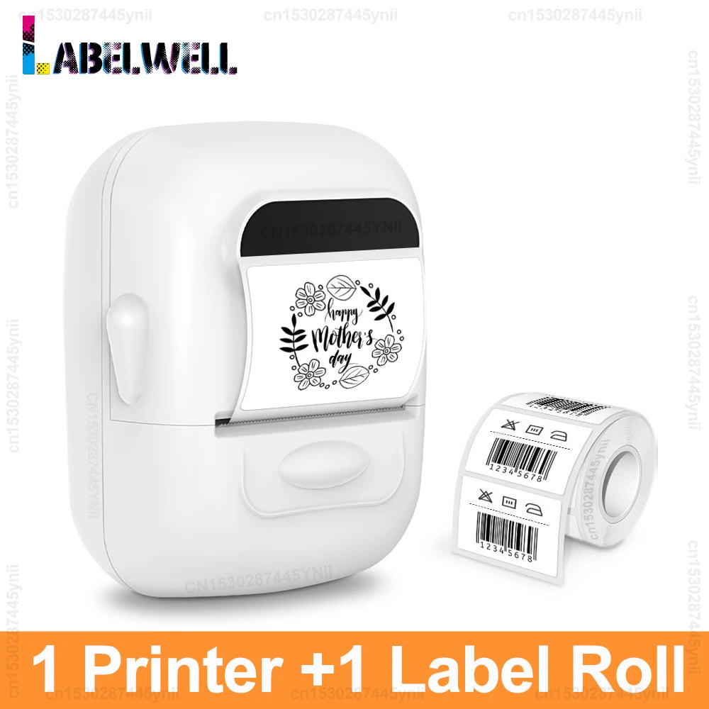 P50 Mini Portable Thermal Label Printer Similar as B1 B21 Marklife P50 E210 M110 Label Maker DIY Pattern Barcode QR Code Sticker