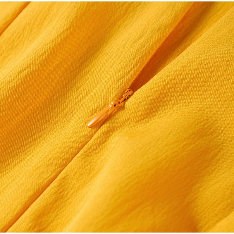 Slim Pleated Zipper Long Dress Women Elegant O-neck Sleeveless High Waist A-line Dresses 2024 New Female Fashion Party Vestidos