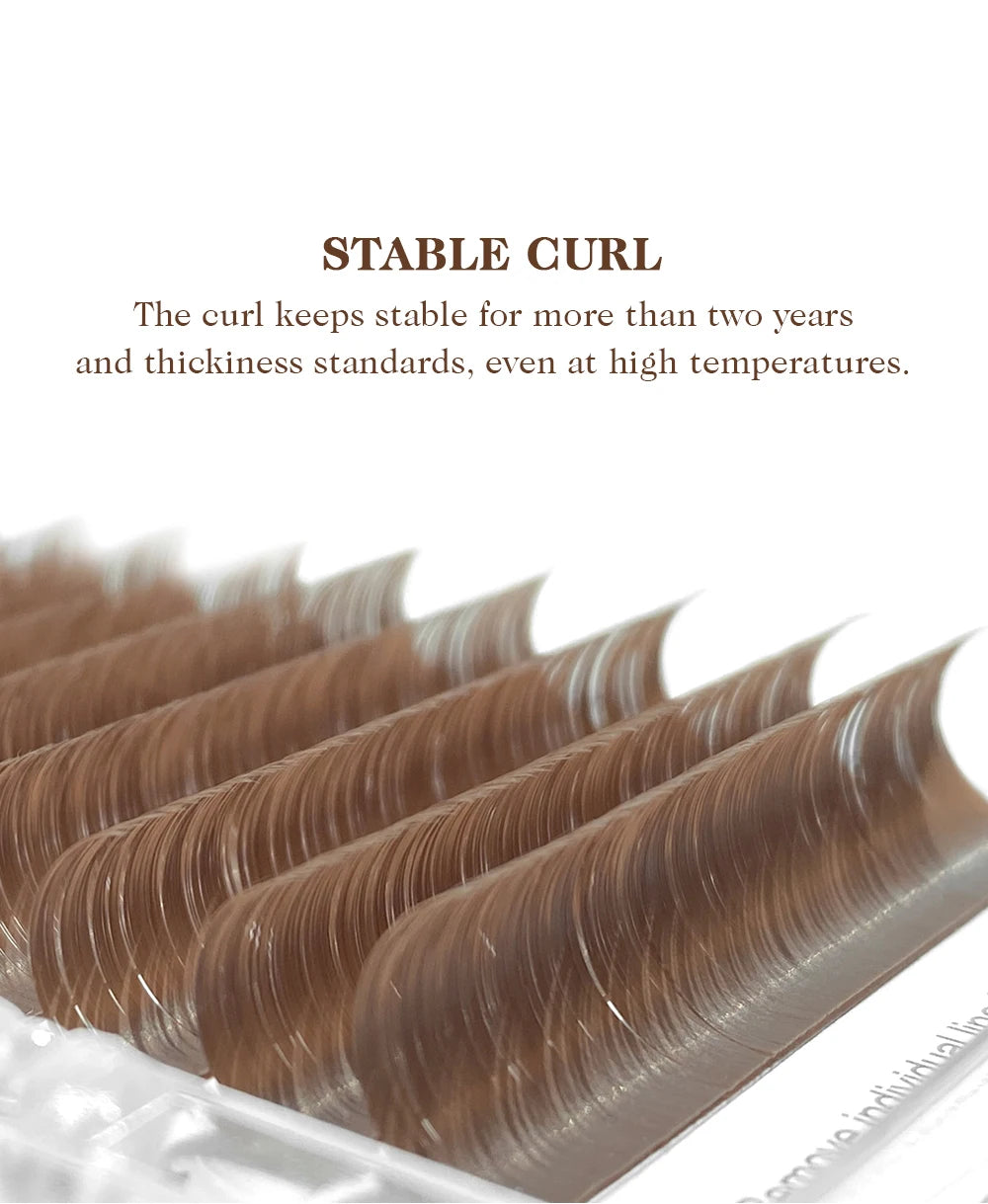 NATUHANA Caramel Colored Lashes Extension Individual Faux Mink Colour False Eyelashes Brown Teal Mocha Lashes For Makeup Tools