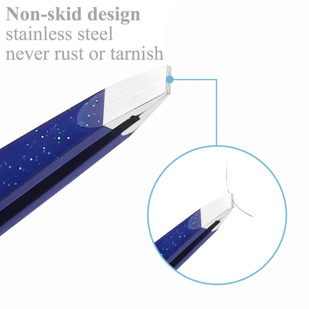 4 Styles Precision Eyebrow Tweezers Stainless Steel Fine Hairs Puller Flat Slant Tip Eye Brow Clips Hair Removal Makeup Tools