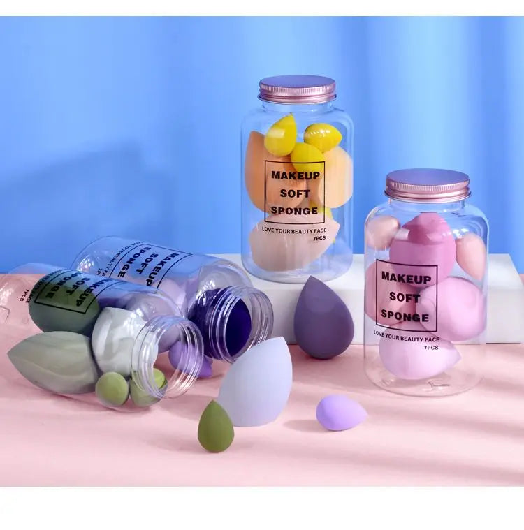 Drift Bottle'S 7-Piece Beauty Blender Set Filling Puff 7Pcs Water Large Air Cushion BB CC Cream Makeup Tools Sponge Egg